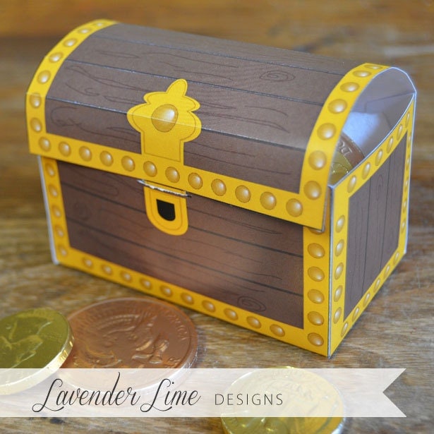 Printable DIY Pirate Treasure Chest Favor Boxes