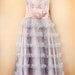 Reserved for Gloria - Vintage 1950s Gown - Purple Ruffle Prom Bridesmaid Dress - D13