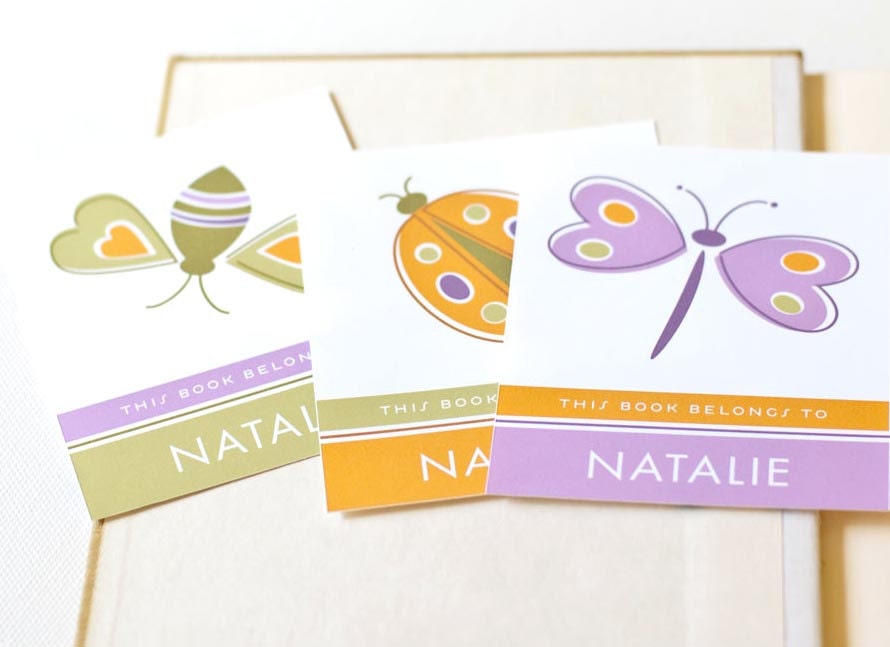 Bug Personalized Bookplates Set of Children's Book Labels