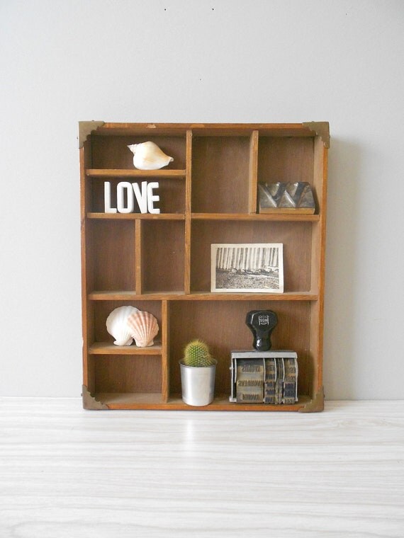 antique wooden display box // wall hanging by simplychi on Etsy