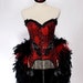 SMALL Sylvia : Custom Size Las Vegas Showgirl Burlesque Corset Adult Halloween Costume Red Black