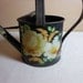 Vintage Shabby Chic Rusty Rose Watering Can with Country Charm.