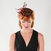 Holiday Cocktail Party Fascinator, Red Velvet Leopard Cocktail Hat