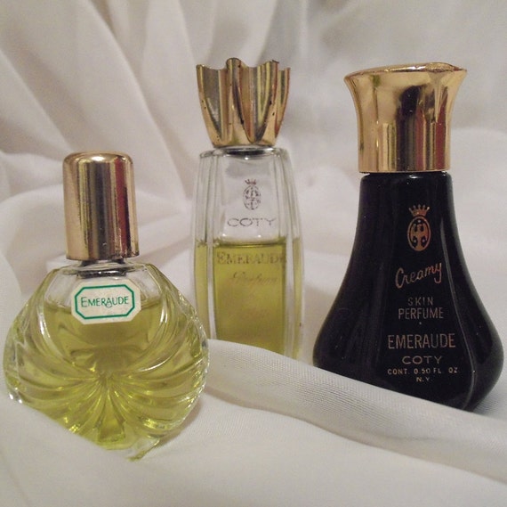 Items similar to Vintage Coty Emeraude perfume set, 1950's Coty Parfume ...