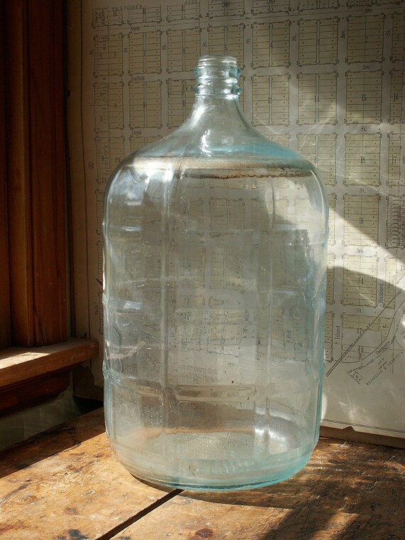 Vintage Crisa Aqua Blue Glass Water Jug Carboy Made in