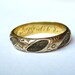 SALE- Antique (1855) Pre-Civil War Etched Flowers Mourning Hair RIng