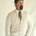 Cream Cardigan Men's Off White Sweater XL Extra Large Men's Cardigan. Eveteam