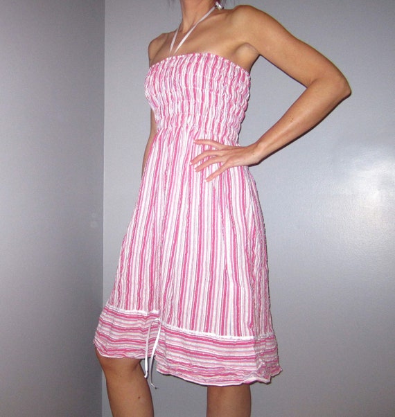 Hot Pink Stripes Sleeveless Sundress