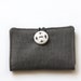 Gray Linen Business Card Case, Card Holder, Credit Card, Gift Card Holder, Vintage Button