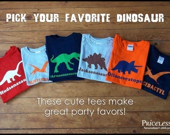 Personalized dinosaur birthday shirt, kids dinosaur shirt, choose your favorite dinosaur, dinosaur birthday shirt, gift for kids