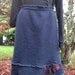 Felted Wool Skirt Recycled Sweater Navy Plum Rose Pin Large XL