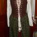 Green Plaid and Brown Linen Overdress