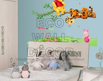PEEL and STICK Kids Nursery Removable Vinyl Wall Sticker Mural Decal Art - Winnie the Pooh Tigger sitting on the branch II