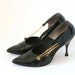 Dominic Romano - Black and Gold Chains - Size 7 - Heels Shoes - 1950's