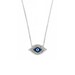 Free Domestic Shipping Silver Dark Blue Evil Eye Necklace
