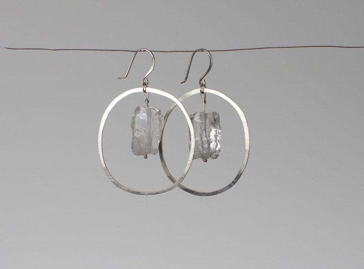 Funky handmade jewelry sterling silver hoops by elainebjewelry