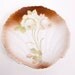 Vintage Shell Shape Porcelain Plate Hand Painted Plate White Pink Roses Gold Scalloped Edge