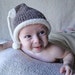 Winter baby hat knit hat Accorn Ready to Ship size 6 to 12 months winter baby hat