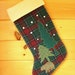 Reserved Listing for Brad - Wool Christmas Stocking / Large Stocking / Woodland Bear Stocking / Rustic Christmas Stocking / Cabin Stocking