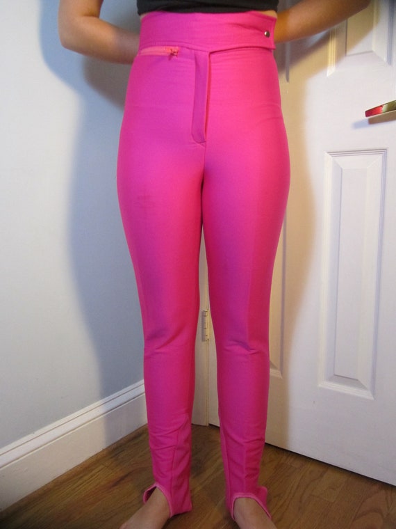 bright pink ski pants