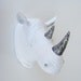 The Calhoun - White w/Silver Glitter Horns Resin Rhino Head- Rhino Resin White Faux Taxidermy- Chic & Trendy