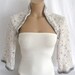 DISCOUNTED - Hand knitted crocheted (White, Gray, Pink) long sleeve bolero, shrug by Arzu's Style