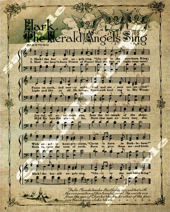 Hark The Herald Angels Sing Christmas Carol Holiday Sheet