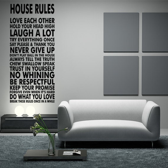 House Rules Vinyl Wall Decal Sticker We Do Art Vinyl by HappyWallz