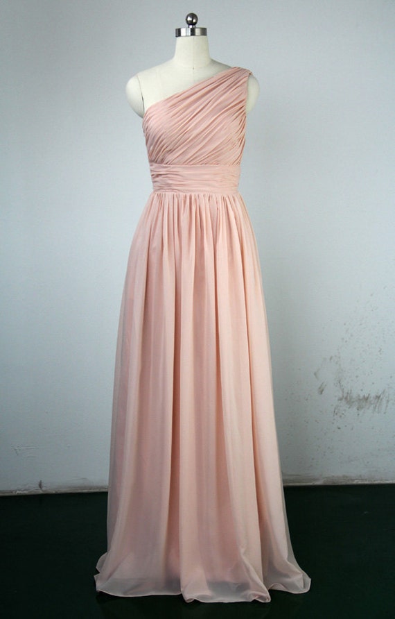 Pearl Pink Bridesmaid Dress Sheath/Column One Shoulder