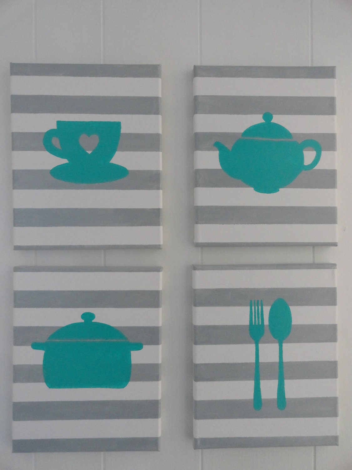 Kitchen Painting set of 4 acrylic on canvas