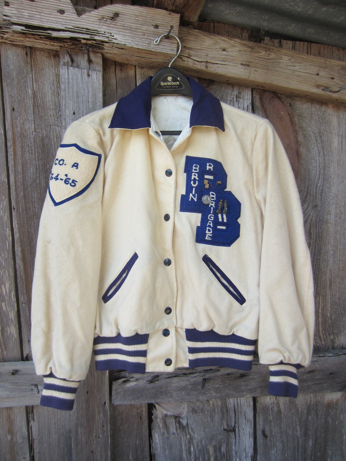 1964 Majorette Letterman Jacket w/ Pins and Medals S // 60s