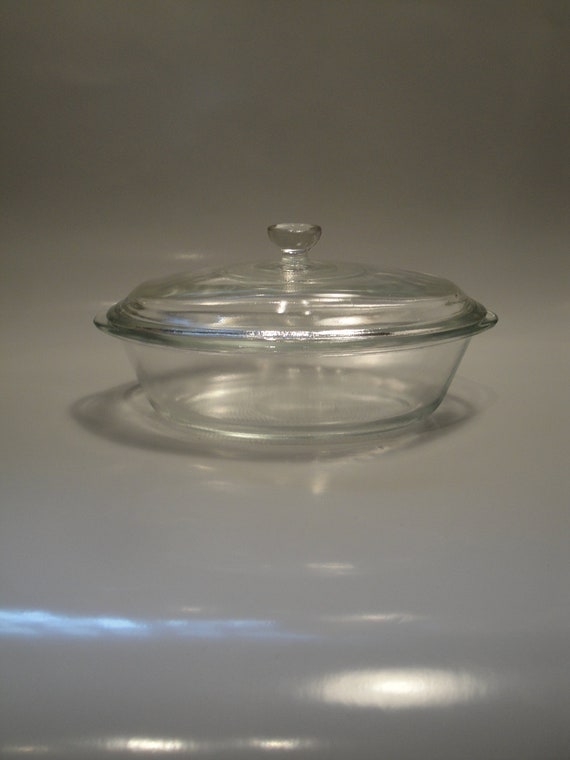Vintage Glasbake Oval 1 QT Clear Glass Casserole Dish