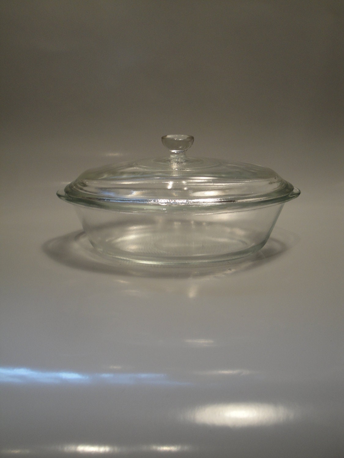 Vintage Glasbake Oval 1 QT Clear Glass Casserole Dish