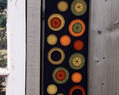 Pumpkin Patch Penny Rug - Finished Design - limited edition wool applique table runner for thanksgiving or fall decor