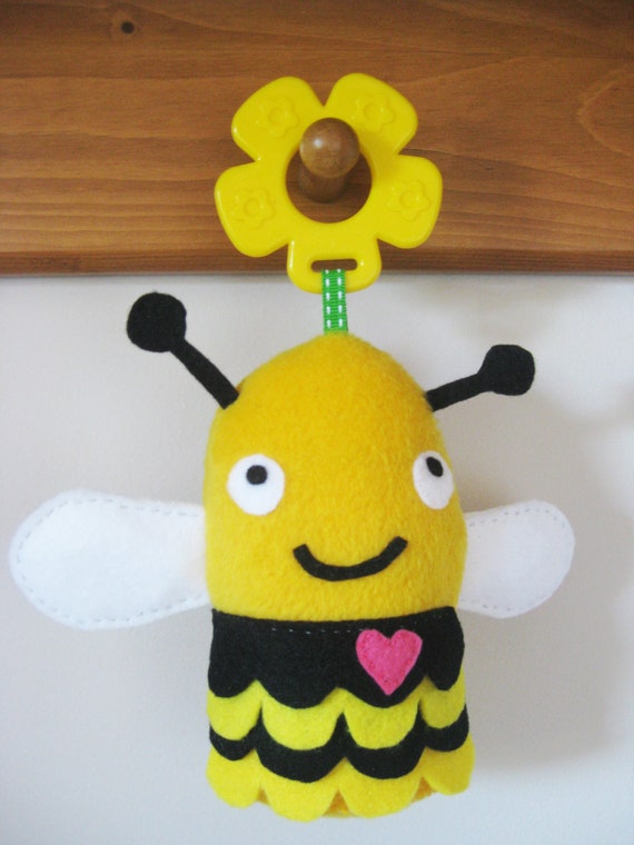 Baby Toy Hanging Plush Bumble Bee Rattle Toy by MadeByEdenGrace