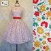 Vintage 40s Whimsical Floral Cotton Sun Dress Feedsack Garden Party Sundress XS S