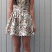 victorian bird pleated tea dress