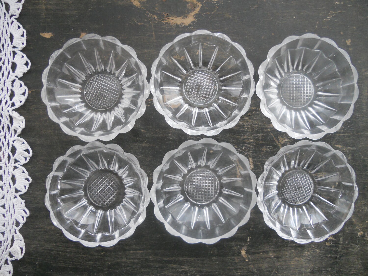 Set of 6 glass bowls Serving bowl set Glass dessert bowls