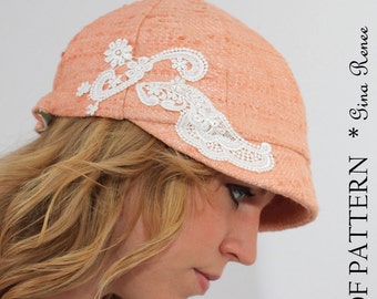 Newsboy hat pattern. Cloche hat pattern. Sewing pattern.