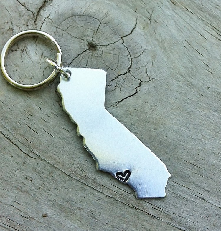 Custom Long Distance Love USA Keychain CHOOSE Your by Nelliebead