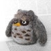 Bartabus the Owl - Needle Felt Owl Handmade With Love Out Of Wool and Glass Bead Eyes - READY TO SHIP