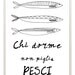 Italian kitchen art poster fish quote free shipping
