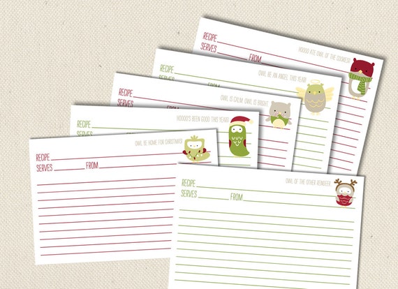 free printable recipe cards 4x6 editable