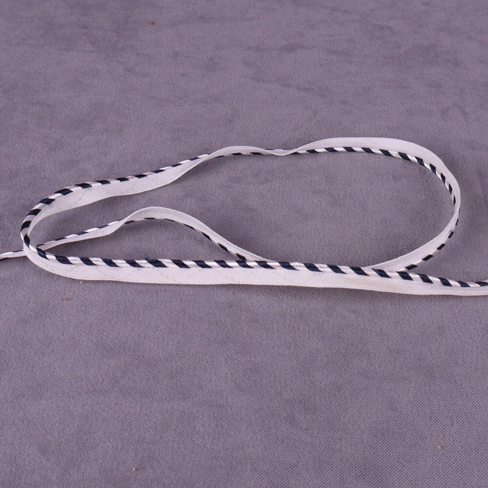 Navy and White Striped Piping Trim 5 Yards T108W5