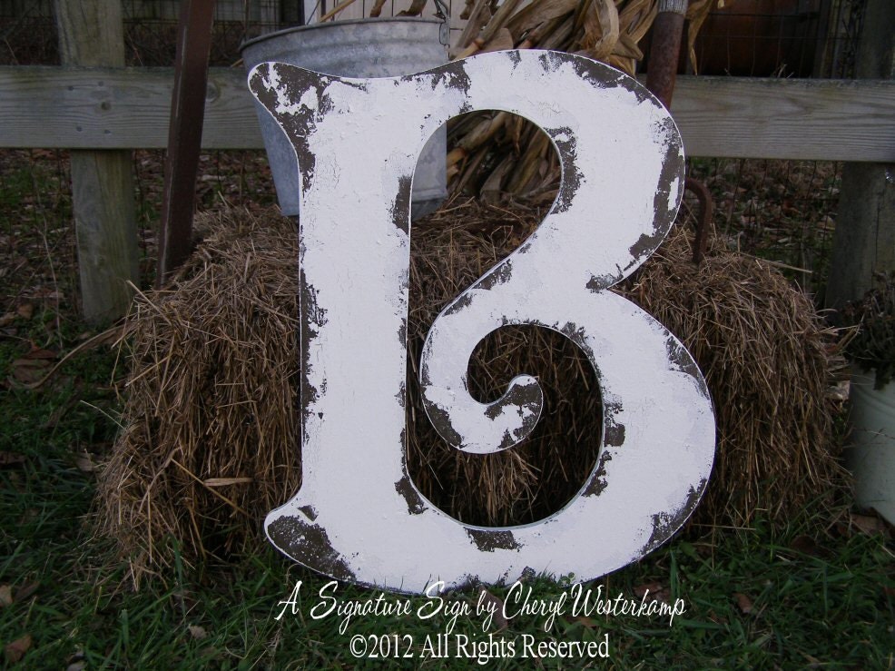 LARGE WOODEN LETTER B Wood Letter Wooden Guest Book