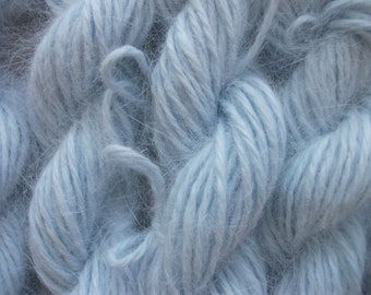 One SKEIN Light blue 100% angora bunny rabbit fur knitting yarn