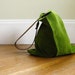 13in Wedge - Leaf green suede leather bag