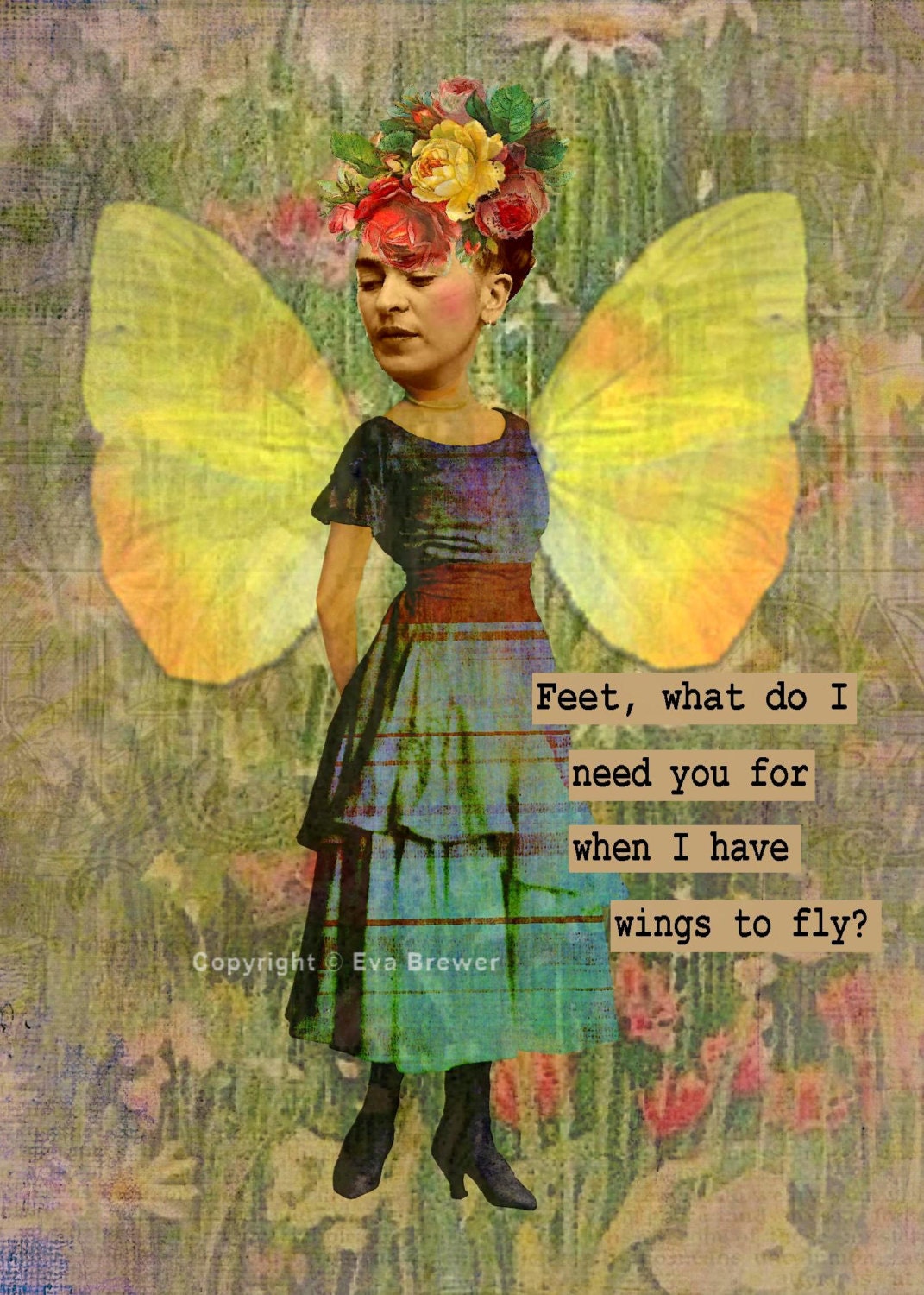 Frida Kahlo Original collage for you to print and frame