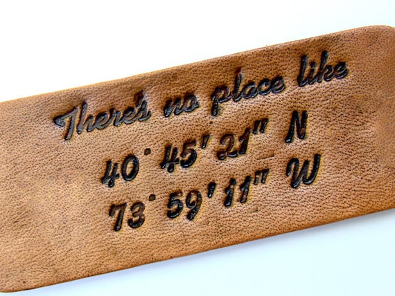 Personalized Luggage Tag Latitude and Longitude There's no Place Like Home