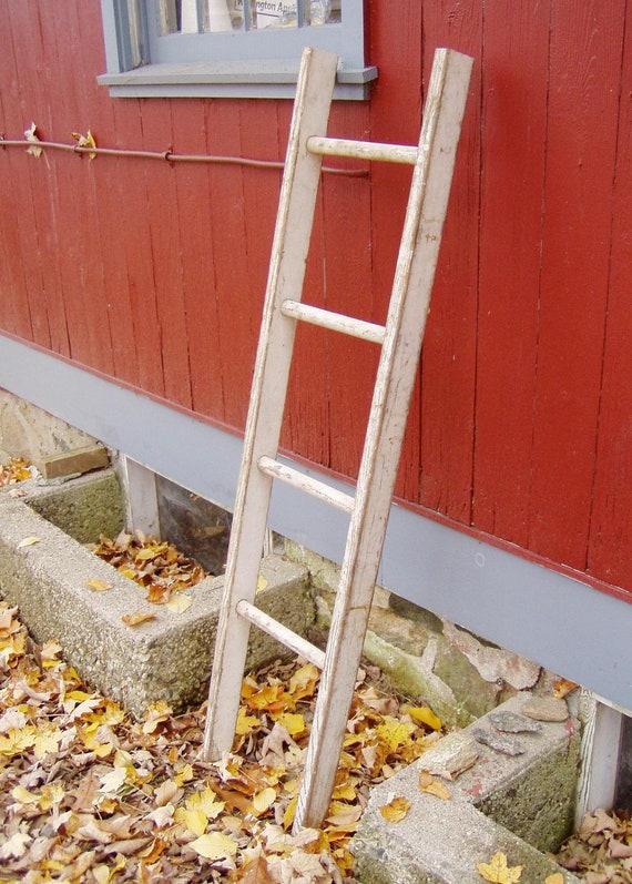 Vintage Authentic 55 Wood Apple Picking Ladder by wrightsan